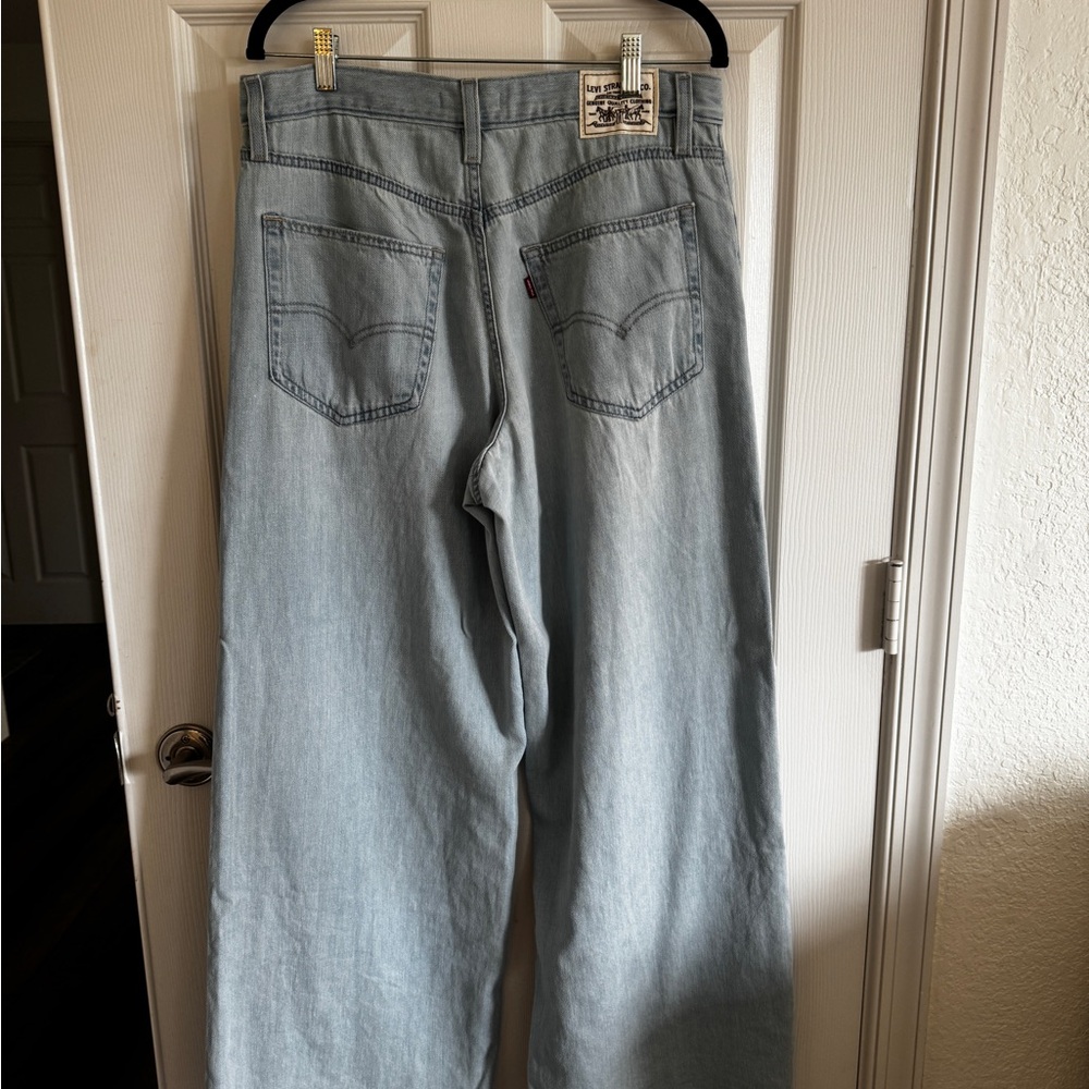 XL BAGGY STRAIGHT LINEN+ DENIM WOMEN'S JEANS Size 29 - Picture 5 of 12